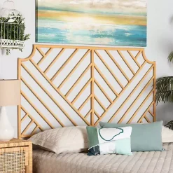 Kirklands Home Beds & Headboards|Geometric Weave Rat Queen Headboard Tan