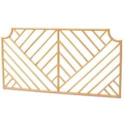 Kirklands Home Beds & Headboards|Geometric Weave Rat Queen Headboard Tan