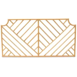 Kirklands Home Beds & Headboards|Geometric Weave Rat Queen Headboard Tan