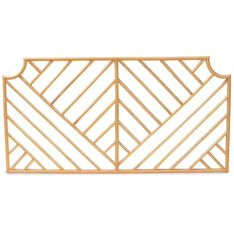 Kirklands Home Beds & Headboards|Geometric Weave Rat Queen Headboard Tan