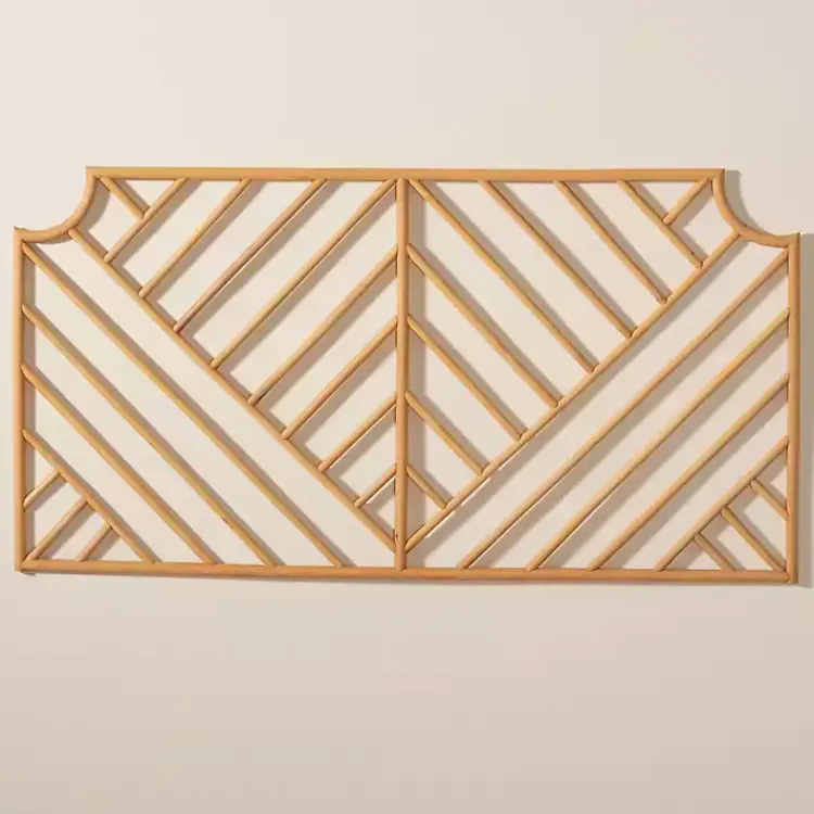 Kirklands Home Beds & Headboards|Geometric Weave Rat Queen Headboard Tan