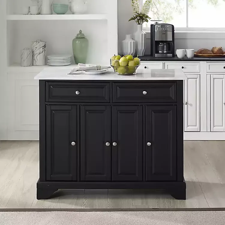 Kirklands Home Kitchen Islands & Bar Carts|Gia Black and White Marble Kitchen Island