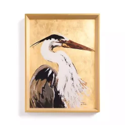 Kirklands Home Framed Art|Gilded Egret Framed Art Print