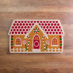 Kirklands Home Doormats|Gingerbread House Shaped Doormat