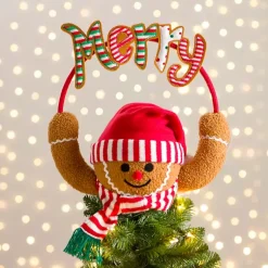 Hot Gingerbread Man Merry Christmas Tree Topper Christmas Tree Decorations