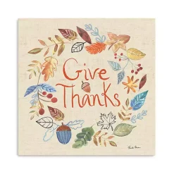Best Give Thanks Fall Wreath Canvas Art Print Fall