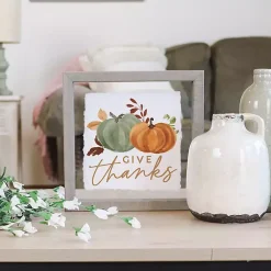Best Give Thanks Pumpkin Duo Framed Wall Plaque Fall