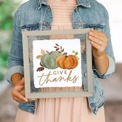Best Give Thanks Pumpkin Duo Framed Wall Plaque Fall