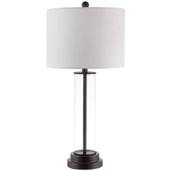 Kirklands Home Table Lamps|Glass Column Cassian Table Lamp White