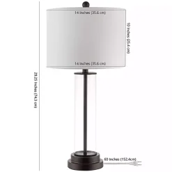 Kirklands Home Table Lamps|Glass Column Cassian Table Lamp White