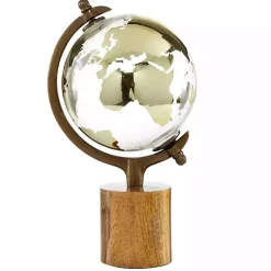 Hot Glass Globe on Wooden Stand Statues & Figurines