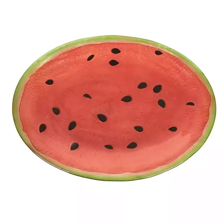 Kirklands Home Serving & Entertaining|Glass Watermelon Platter Red