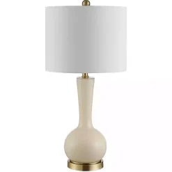 Kirklands Home Table Lamps|Glazed Glass Teardrop Table Lamp Ivory
