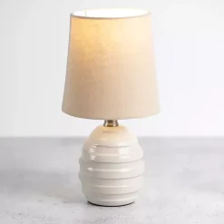Kirklands Home Table Lamps|Glazed Ivory Stride Mini Table Lamp Tan