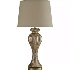 Kirklands Home Table Lamps|Glimmer Bronze Glass Table Lamp Tan