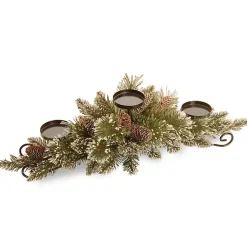 Glitter Bristle Pine Candle Centerpiece Christmas Centerpieces