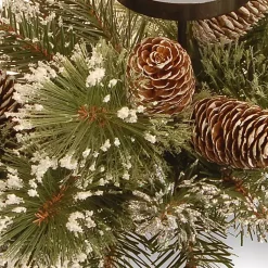 Glitter Bristle Pine Candle Centerpiece Christmas Centerpieces