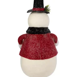 Sale Glittered Snowman with Vest Figurine Christmas Decorations