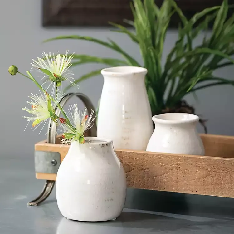 Outlet Glossy Curved Vases, Set of 3 Vases