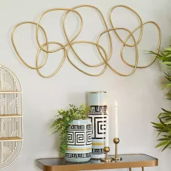Kirklands Home Wall Plaques|Abstract Rings Metal Wall Plaque Gold