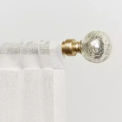 Kirklands Home Curtain Rods & Hardware|Gold Aged Mercury Sphere Curtain Rod, 72 in.