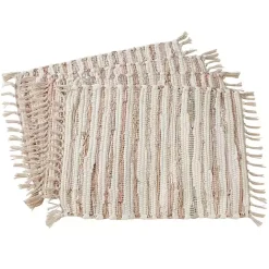 Kirklands Home Table Linens|and Leather Woven Placemats, Set of 4 Gold