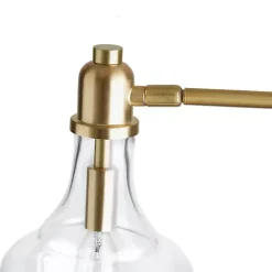 Kirklands Home Table Lamps|Gold and Marble Table Lamp with Glass Bell Shade Clear