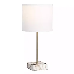 Kirklands Home Table Lamps|Gold and Marble USB Charging Table Lamp White