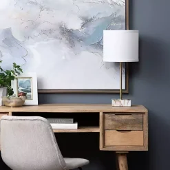 Kirklands Home Table Lamps|Gold and Marble USB Charging Table Lamp White