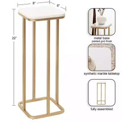 Kirklands Home Accent & End Tables|and White Credele Accent Table Gold