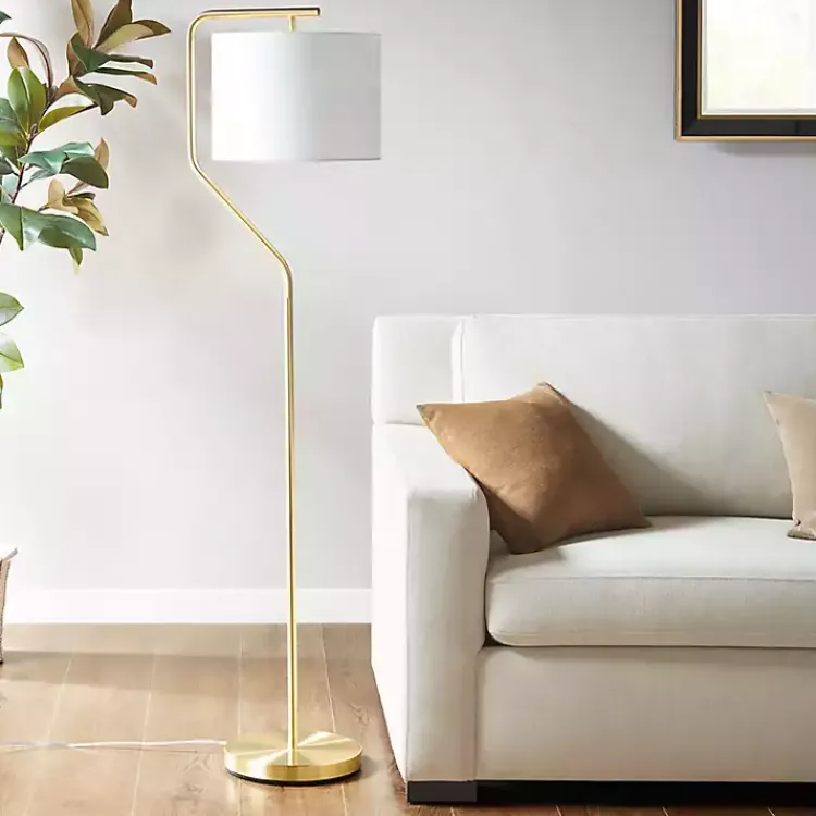 Kirklands Home Floor Lamps|Angular Modern Floor Lamp Gold