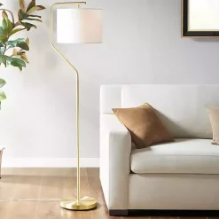 Kirklands Home Floor Lamps|Angular Modern Floor Lamp Gold