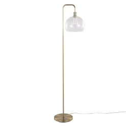 Kirklands Home Floor Lamps|Arch Metro Glass Globe Floor Lamp Gold