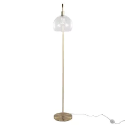 Kirklands Home Floor Lamps|Arch Metro Glass Globe Floor Lamp Gold