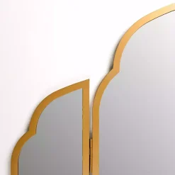 Kirklands Home Decorative Mirrors|Arched Trifold Wall Mirror Gold