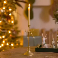 Sale Bow Taper Candle Holder, 12 in. Christmas Decorations