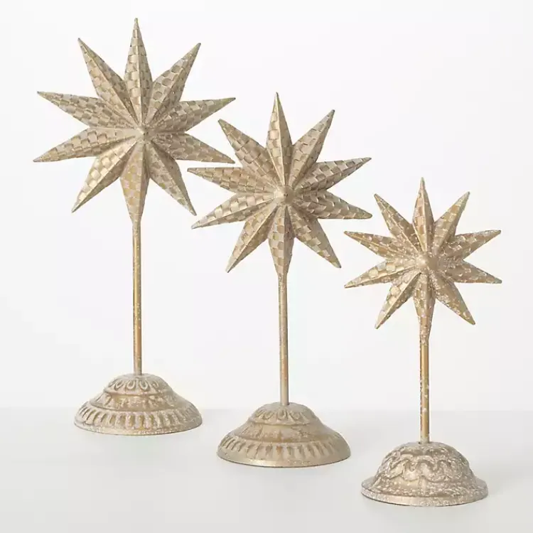 Best Christmas Star Figurines, Set of 3 Christmas Decorations