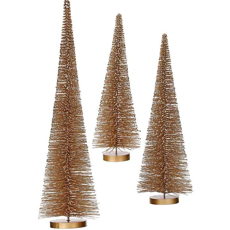 Outlet Cone Bristle Christmas Trees, Set of 3 Christmas Decorations