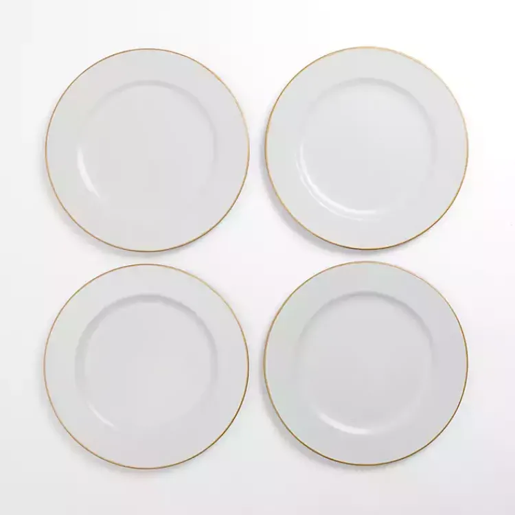Kirklands Home Serving & Entertaining|Gold Edge Chargers, Set of 4 White