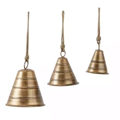 Outlet Flared Metal Hanging Bells, Set of 3 Decorative Accents