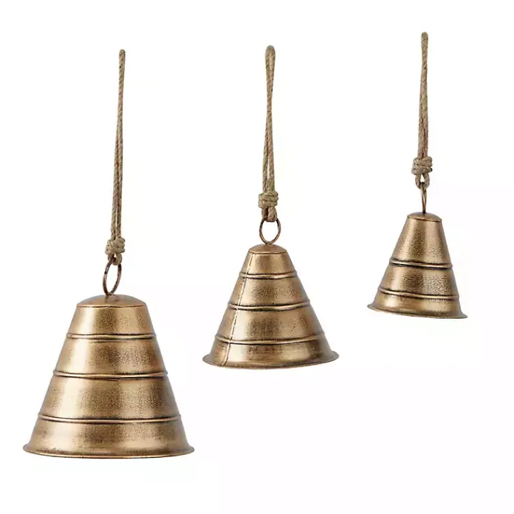 Outlet Flared Metal Hanging Bells, Set of 3 Decorative Accents