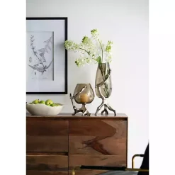 Sale Glass and Metal Driftwood Candle Holder Candle Holders