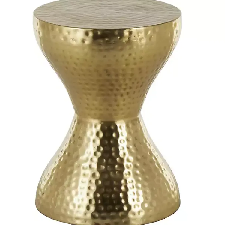 Kirklands Home Accent & End Tables|Hammered Hourglass Accent Table Gold