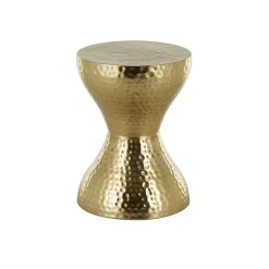 Kirklands Home Accent & End Tables|Hammered Hourglass Accent Table Gold