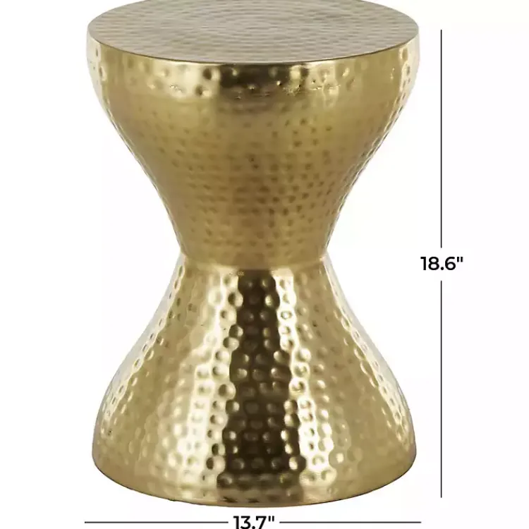 Kirklands Home Accent & End Tables|Hammered Hourglass Accent Table Gold