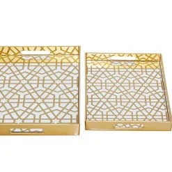 Hexagon Large Print 2-pc. Tray Set Decorative Trays