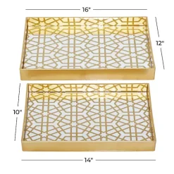 Hexagon Large Print 2-pc. Tray Set Decorative Trays