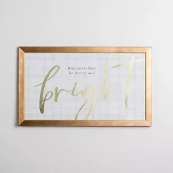 New Gold May Your Days Be Merry & Bright Wall Plaque Christmas Art & Wall Decor