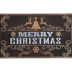 Sale Gold Merry Christmas Rubber Doormat Outdoor Christmas Decorations