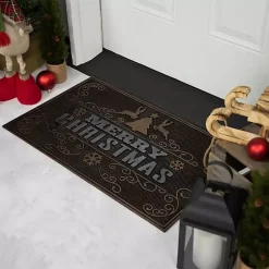 Sale Gold Merry Christmas Rubber Doormat Outdoor Christmas Decorations